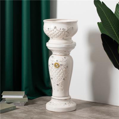 China Modern Interior Decorations Modern minimalist home livingroom decoration piece flower vase roman column tall ceramic vases for home decor for sale