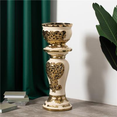 China Modern Interior Decorations Fashion roman column pillar indoor decor vases luxury home decoration ceramic flower vase for wedding decoration for sale