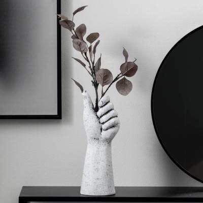 China New Style Modern Minimalist Home Decor Gift Handmade Interior Decorations Handmade Shape Vase Porcelain Art Crafts Interior Ceramic Flower Tall Vases for sale