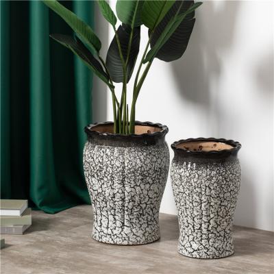 China Hot Selling Minimalist Large Floor Hotel Pots Ceramic Flower Pots Creative Indoor Outdoor Garden Decoration For Plants for sale