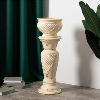 China Large Outdoor Roman Column Design Ceramic Flower Pots Best Quality Garden Pot Minimalist Wedding Home Decor for sale