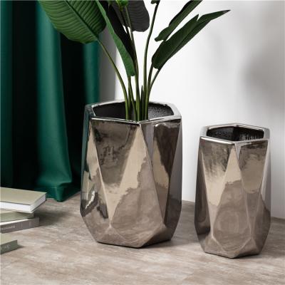 China Latest Creative Design Minimalist Home Balcony Hotel Decor Flower Plant Pot Plate Garden Ceramic Pots For Plants for sale