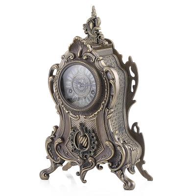 China Hot Selling Antique Clock Amazon Retro Zinc Alloy Clock for Home Decoration for sale