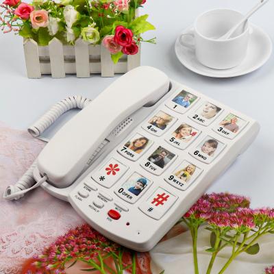 China Large SOS Modern Phone Button Landline, Fixed Attached Telephone with Instant Caller ID Function Landline for Elderly for sale