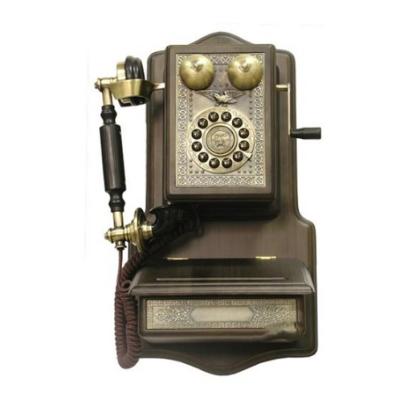 China Retro Telephone 1907 TN Old Fashioned Decorative Antique Wooden Style Telephone Land Line Telephone for sale