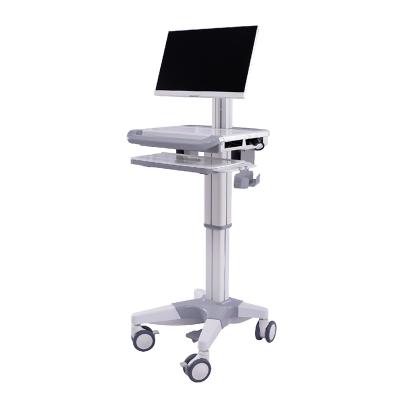 China Hospital Height Adjustable Hospital Mobile Manage Medical Computer Trolley Computer Cart for sale