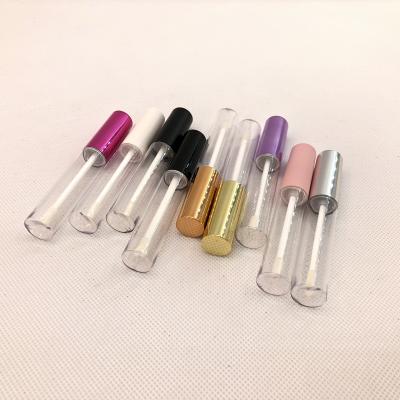 China Wholesale Customized Logo Cosmetic Brush 5ml Lip Gloss Empty Plastic Tube for sale