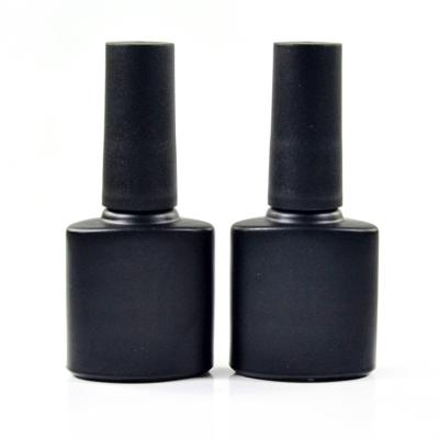 China Wholesale 5ml 8ml 10ml 15ml Matte Black Cosmetic UV Gel Nail Polish Bottle With Brush for sale