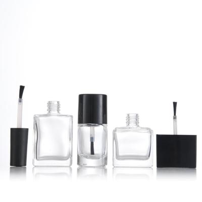 China Cosmetic Wholesale UV Gel Square Nail Polish Glass Bottle With Brush for sale