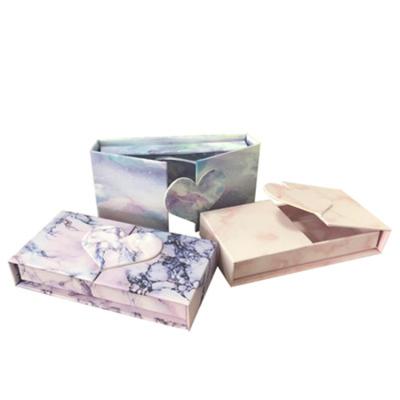 China New Recyclable Marble Heart Shaped Box Lash Boxes Eyelashes Magnetic False Eyelash Packaging Packaging for sale