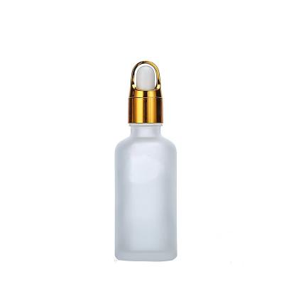 China Cosmetic Factory Outlet Customized Color Hot Stamping 5ml 10ml 15ml 20ml 30ml 50ml 100ml Frosted Glass Dropper Bottle for sale