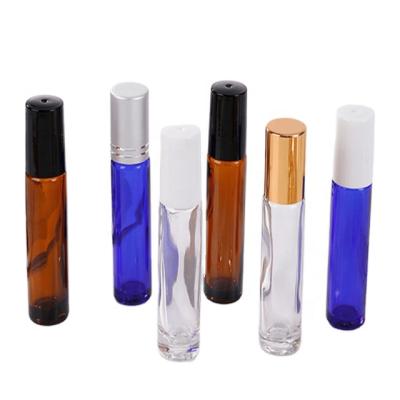 China Personal Care 3ml 5ml 10ml White Amber Blue Frosted Glass Bottle With Mental Rollball Bottle for sale