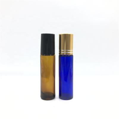 China 10ml Cosmetic Custom Glass Roll On Perfume Bottles Glass Roll On Bottle With Stainless Steel Trackball for sale