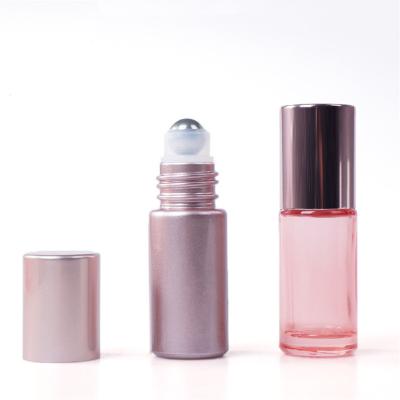 China 2021 cosmetics hot sale perfume roll on glass bottle 10ml matte roller bottle with metal ball cap for sale