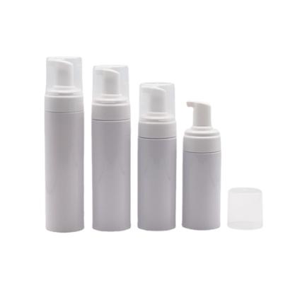 China Empty Cosmetic Detergent 100ml 150ml 200ml PET Clear White Facial Foam Foam Plastic Pump Bottle for sale