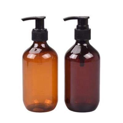 China Hot Sale 500ml Household Products Brown PET Shampoo Plastic Bottle Hand Sanitizer Press Bottle Spray Bottle for sale