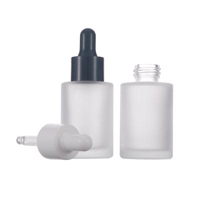 China Cosmetic Glass Dropper Bottles Essential Oil Bottle Customize Frosted Cosmetic Bottle for sale