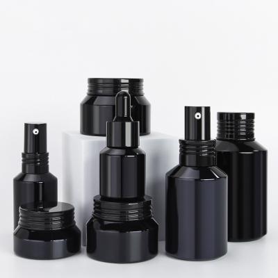 China New Design Cosmetic Glass Dropper Bottle With Dropper Black Spray Bottle Essential Oil Bottle for sale