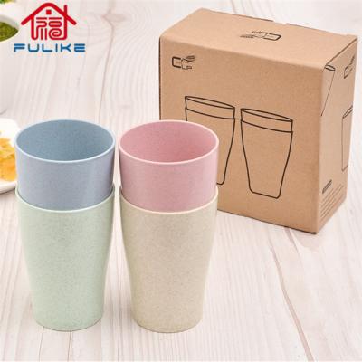 China Sustainable Unbreakable Lightweight Drink Mugs Natural Reusable Wheat Straw Multicolor Kettle Cups Set and Wash Cup for Adult Kids for sale