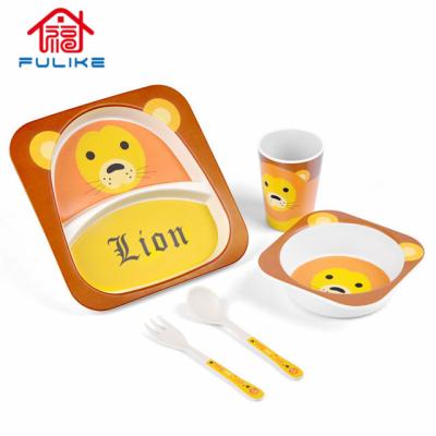 China Eco-friendly Divided Kids Dinnerware Set Size Quality Baby Feeding Cute Dish Set for sale