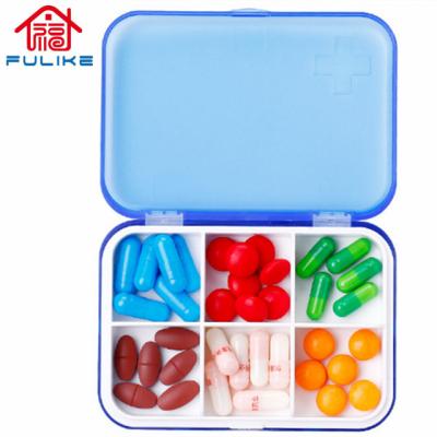 China HLCY Stored Ready To Ship Pill Box Mini Cubicle Pill Storage Box With Lid Medicine Storage for sale