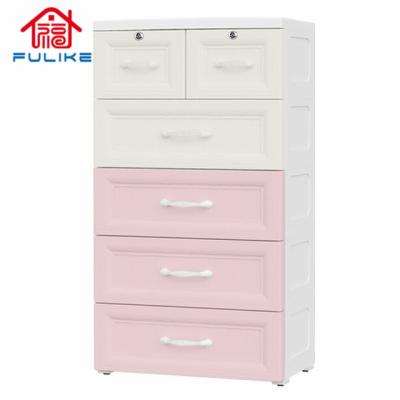 China (Size) Safe and Non-slip Storage Removable Drawers Child Cartoon Plastic Storage Cabinet Adjustable Enlarged Chest for sale