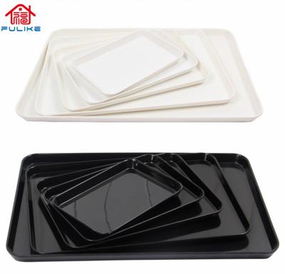 China Stocked Hotel Restaurant Cafe Beer Bar Non Slip Serving Plastic Tray Fast Food Pure Color for sale