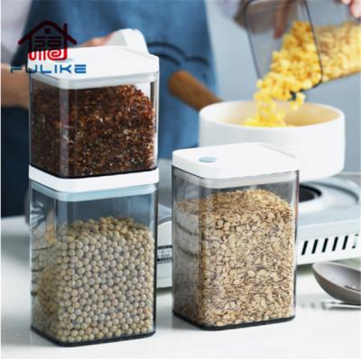 China Sustainable PP Storage Containers For Food Set Square Sealed Box Kitchen Grain Storage Bin Transparent Snack Dried Fruit Storage Jar for sale