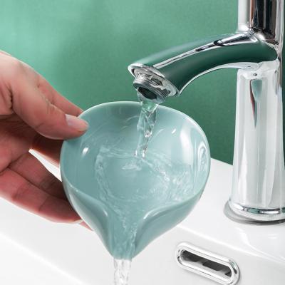 China Modern Drain Leaf Shape Soap Box Sucker Soap Holder Box For Bathroom for sale