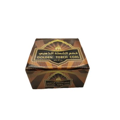 China Hookah Colorful Round 33mm Hookah Shisha Charcoal Customized Logo Box Quick Light Incense Charcoal for sale