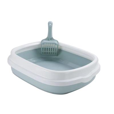 China Viable Hot Selling Plastic Cat Litter Box For House Eco-friendly Multicolor Pet Sand Basin for sale