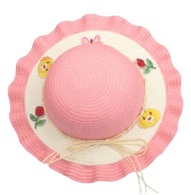 China 2021 Hot Sale Custom Standard Kids Straw Hat Kids Sun Hat Solid Color Eco-friendly Wholesale for sale