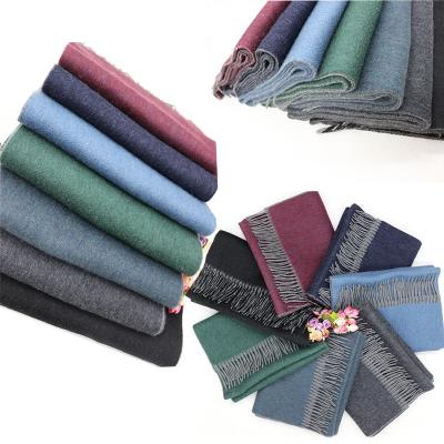 China Two Tone Scarves Cashmere Scarf Double Sided Unisex Luxury Winter Cashmere Scarf for sale