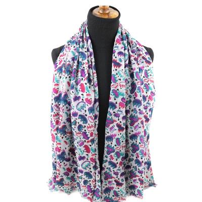 China Brand Designer Ladies Scarf Printed Merino Wool Scarf Girl's Scarf for sale