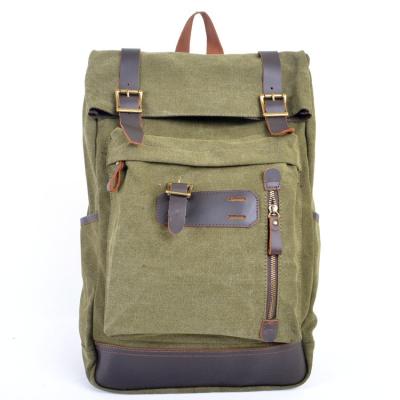 China DAY BACKPACK canvas travel backpack, genuine leather backpacks for sale