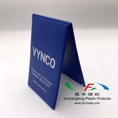 China Hardcover Book Two Times PVC Document Holder Double Ticket Pocket Certificate Wallet for sale