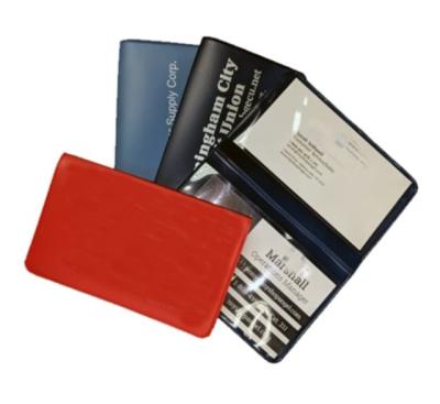 China Custom Plastic Credit Card Two Fold Business Card Holder Two Pockets Plastic Card Holder for sale