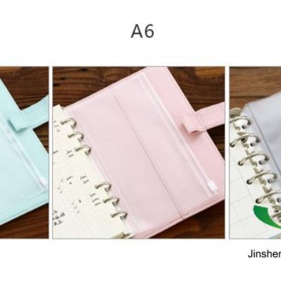 China Custom Office School Stationery PVC Zipper Pocket A6 Size Zipper Bag Stored Inside Binder for sale