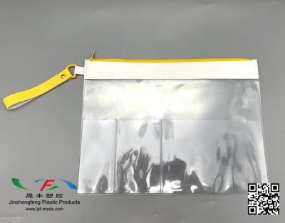 China Custom Clear PVC School Pocket Transparent Zipper Folder Plastic Zipper Document Bag for sale