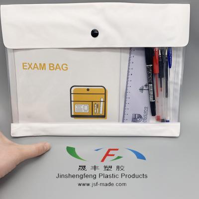 China Custom White PVC Exam Bag Multi Pockets PVC High Capacity PVC Document Bag for sale