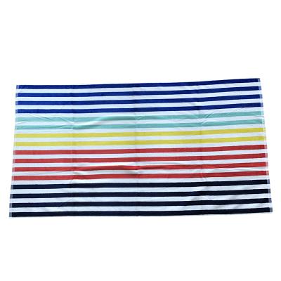 China Towel 100%, QUICK DRY hot sale fashion factory cotton professional stripe beach towel printed custom made for sale