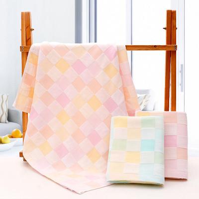 China Professional Double Layer Gauze Towel Factory High Quality 100% Cotton Beach Towel For Double Layer Flat Woven Gauze Towel for sale