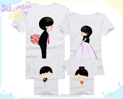 China The latest anti-pilling fashion custom 100 cotton love family couples T-shirt JRT brand, printed T-shirt manufacturer for sale