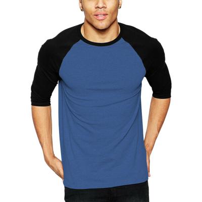 China Hot sale fashion custom made men's t-shirts anti-shrink, plain dyed cotton polyester crewneck t-shirts for sale