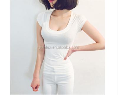 China High Quality Custom Bulk 5% Spandex 95% Cotton 5% Thin White Simple Anti-pilling T-shirts Supplier for sale