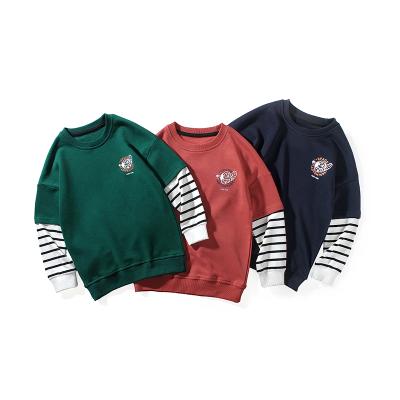 China QUICK DRY sweatshirts kids long sleeve wholesale striped kids sweatshirts with printed animal image of bear for sale