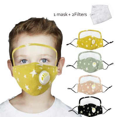 China 2020 New Cotton Multicolor Removable Eye With Valve Star Face Masks Eye Masks Custom Cute Kids Breathing Mask for sale