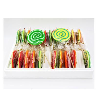 China Full Size Double Facing Hard Swirl Lollipops Candypop 80g for sale