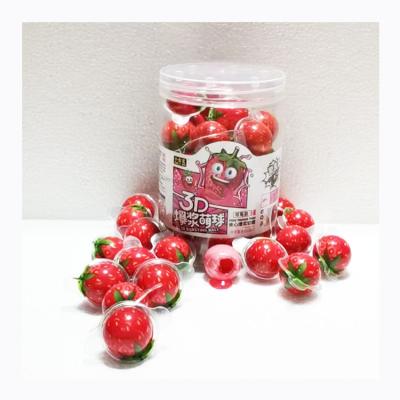 China Natural 3D Ball Strawberry Candy Fruit Gummy Flavor Gummy Candy Juice Filled for sale