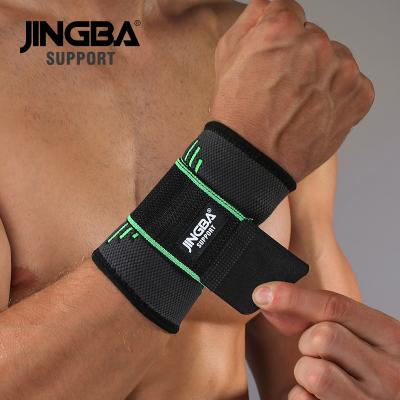 China JINGBA Adjustable SUPPORT 01102A Hot Sale Sports Gym Wrist Support Adjustable Knit Bandage Wrist Brace Wrap Pressurized Sports Wristband for sale